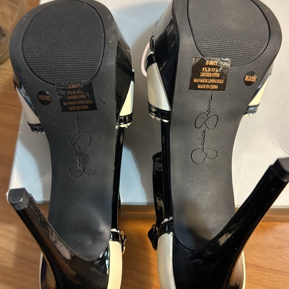 JESSICA SIMPSON shoes JS-Britt Coconut Silk Kid Patent Heels size 8.5M NEW - Picture 12 of 17
